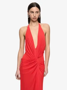 Xanthi V Neck Maxi Dress | Flame - Size 8 for rent on The Volte - image 2