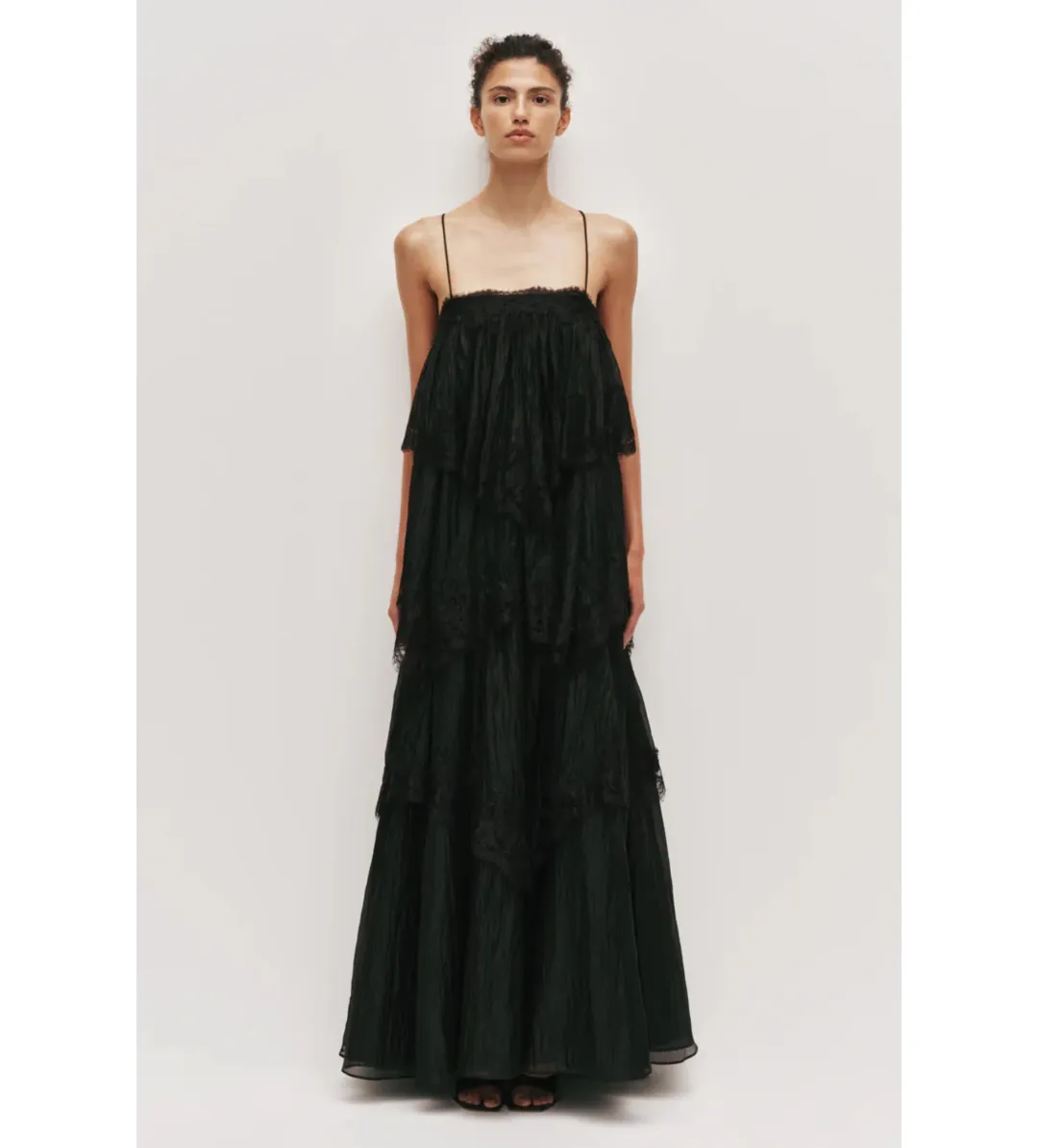 Aje Ophelia Lace Gown Black Size 8 for rent on The Volte - main image