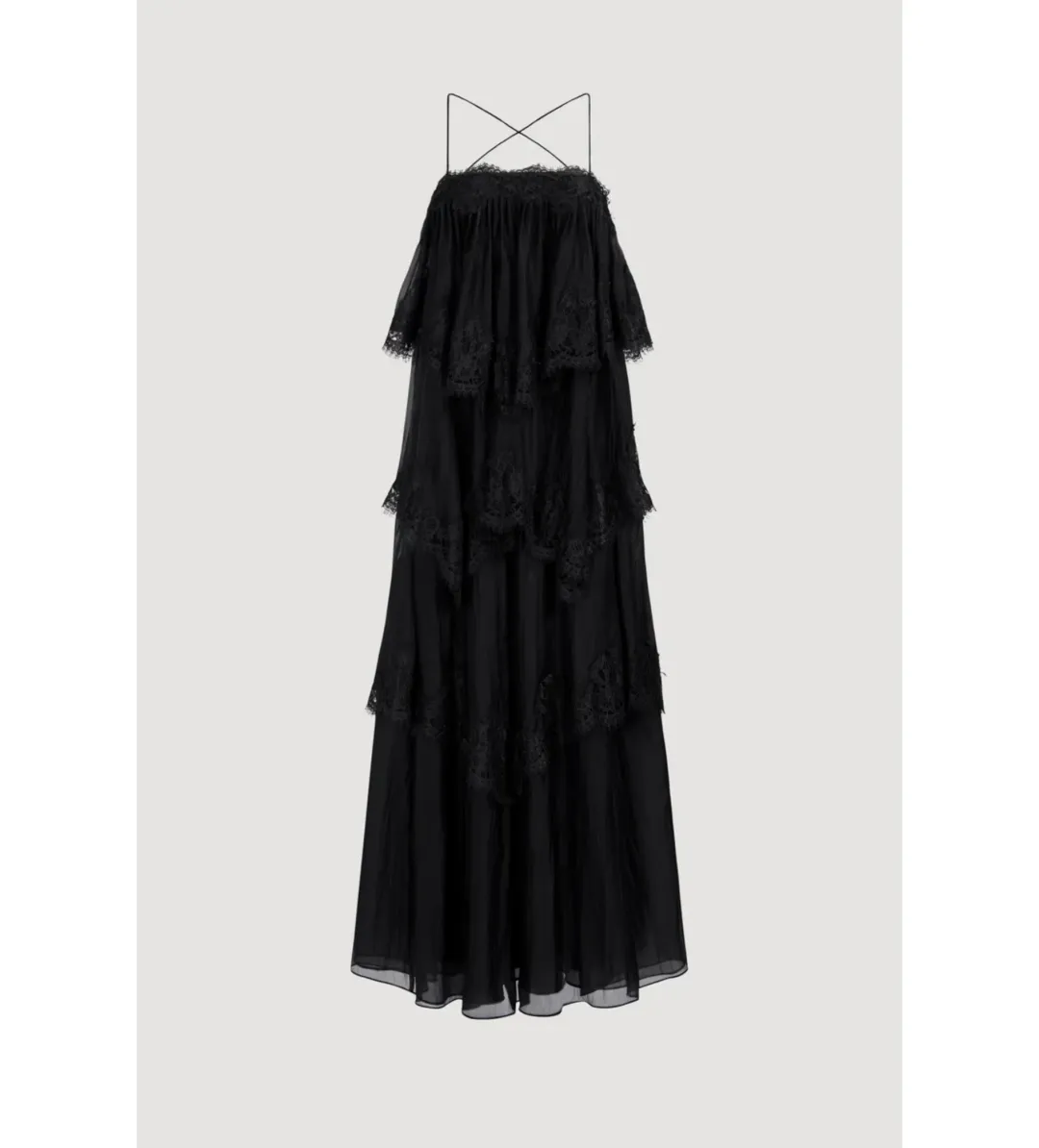 Aje Ophelia Lace Gown Black Size 10 for rent on The Volte - main image