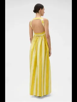 Oroton Slub Silk Striped Sundress Size 14 Strappy Maxi Gown for rent on The Volte - image 4