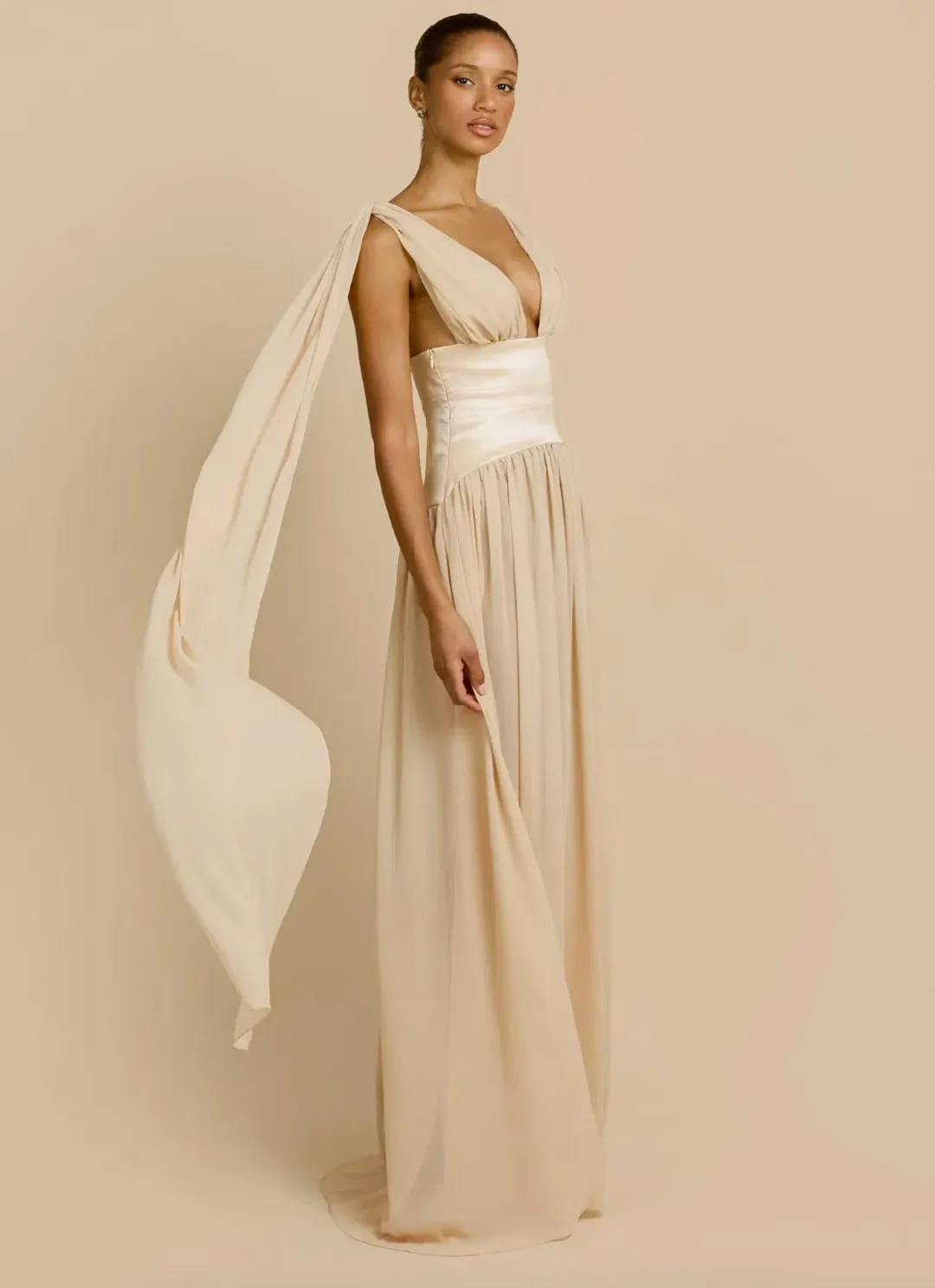 Arcina Ori Ramona Maxi Dress Champagne Size S / AU 8 for rent on The Volte - main image