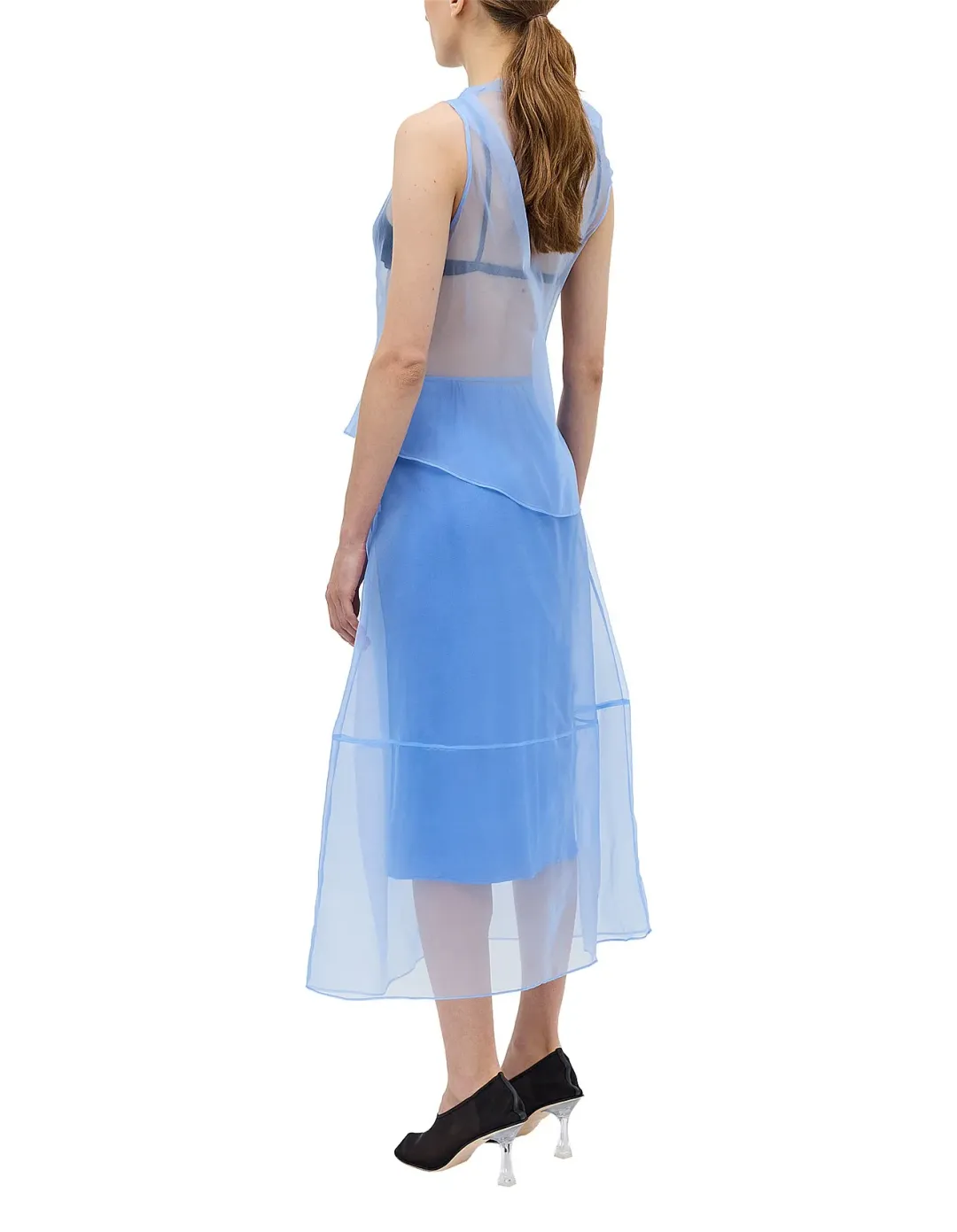 Bianca Spender Sky Organza Curvature Skirt Size 1 Blue for rent on The Volte - main image