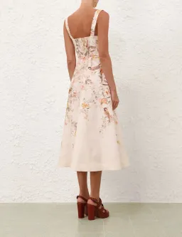 💙 ZIMMERMAN Luna Buttoned Picnic Midi Dress – Cream Songbird Floral – Size 12 AU (Sz 2)💙 for rent on The Volte - image 3