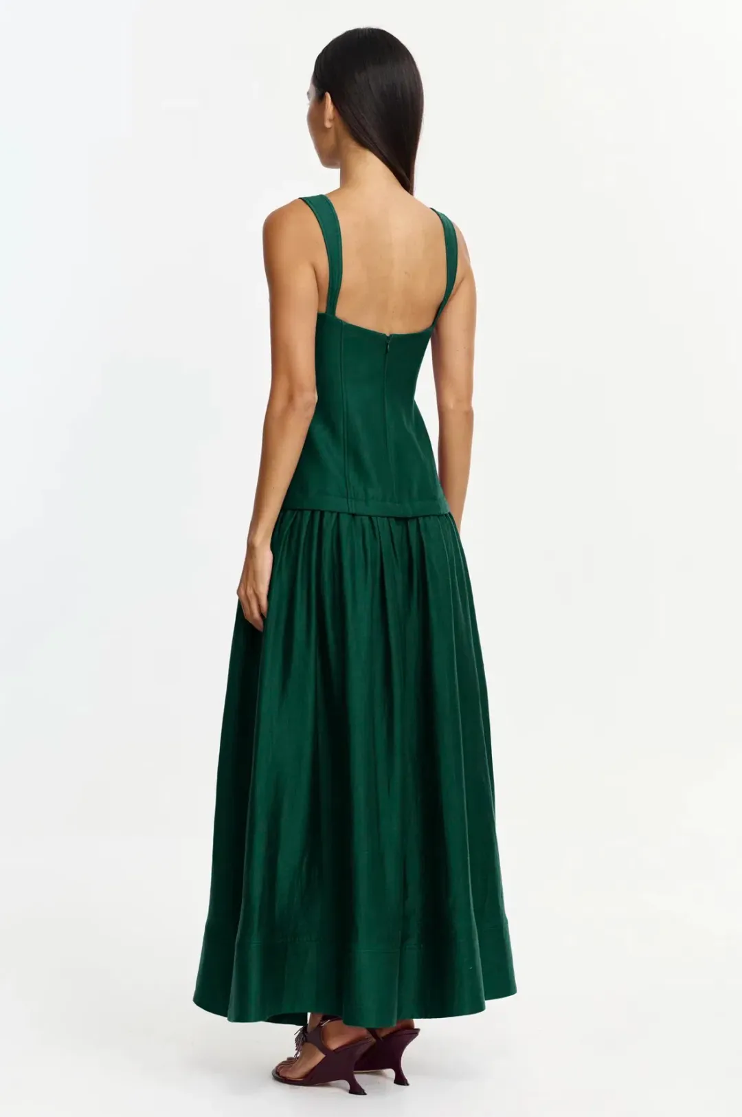 Acler Reeve Maxi Dress size 12 Deep Emerald  for rent on The Volte - main image