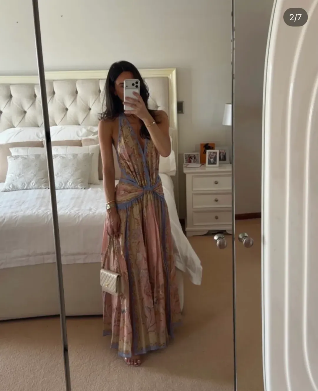 ZIMMERMANN INDRA PLUNGE HALTER MAXI DRESS for rent on The Volte - main image