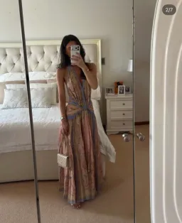 ZIMMERMANN INDRA PLUNGE HALTER MAXI DRESS for rent on The Volte - image 1