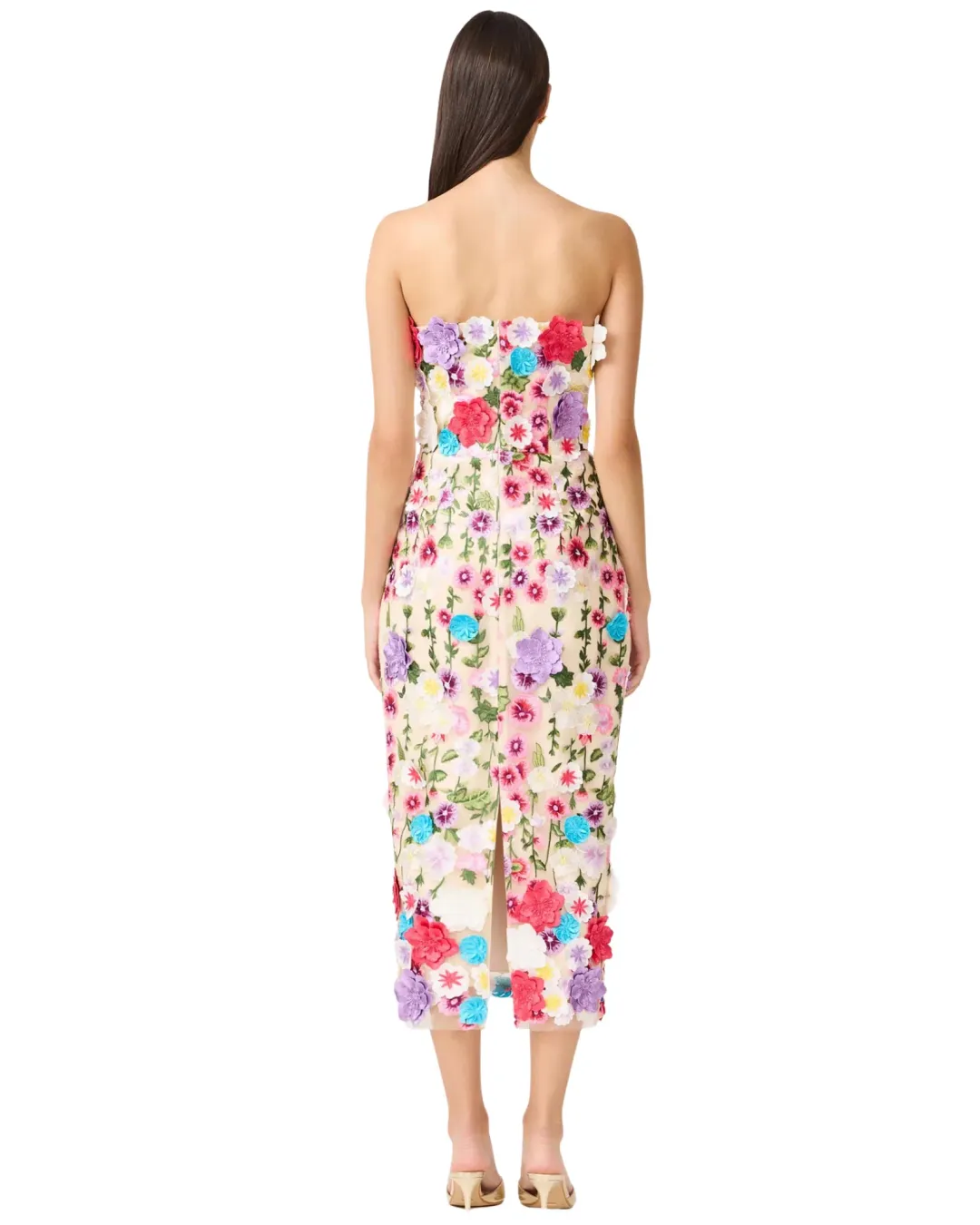 Elliatt Rosette Strapless Midi Dress Floral Size Large for rent on The Volte - main image