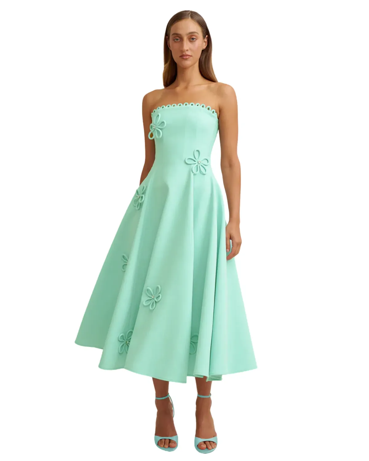 By Johnny Sky Flower Strapless Dress Size 12 for rent on The Volte - main image