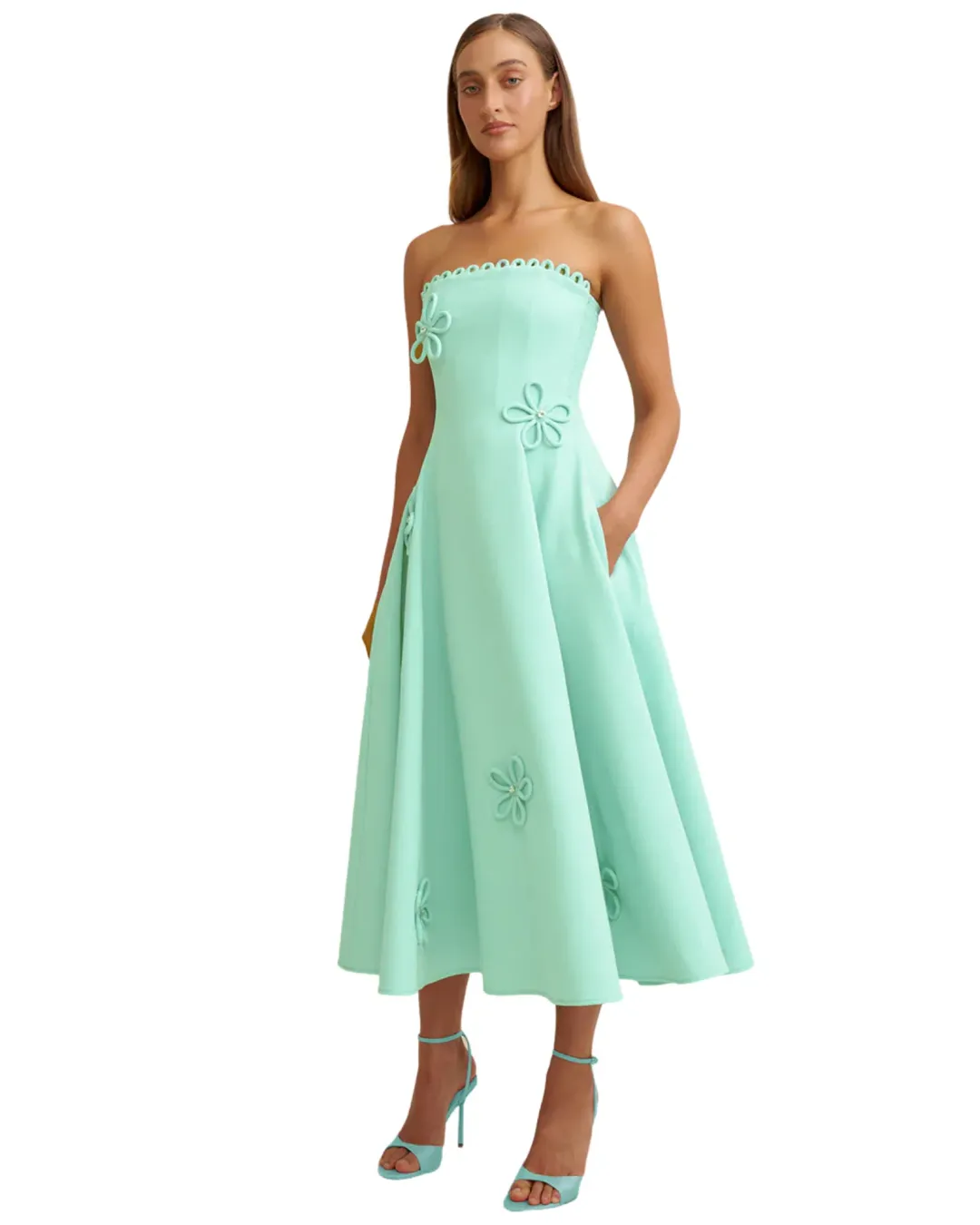 By Johnny Sky Flower Strapless Dress Size 12 for rent on The Volte - main image
