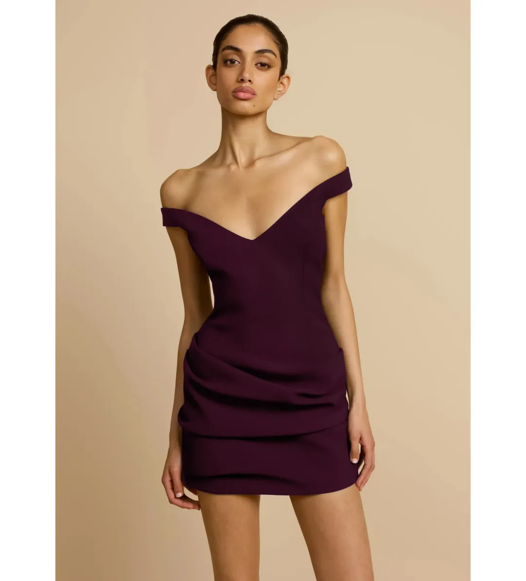 Arcina Ori Avery Mini Dress in Plum Size XS/AU6 for rent on The Volte - main image