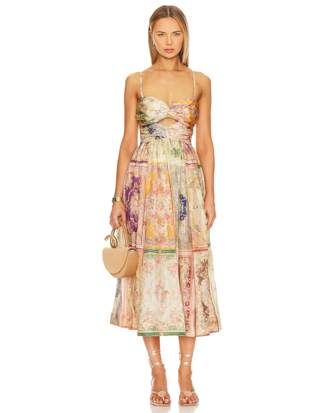 Zimmermann August Tie Front Midi Dress Size 3/ AU 14 for rent on The Volte - main image