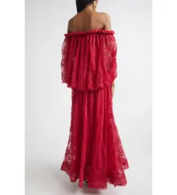 Zimmermann Luna Lace Billow Gown in Fuchsia Size 0/AU8 for rent on The Volte - image 2