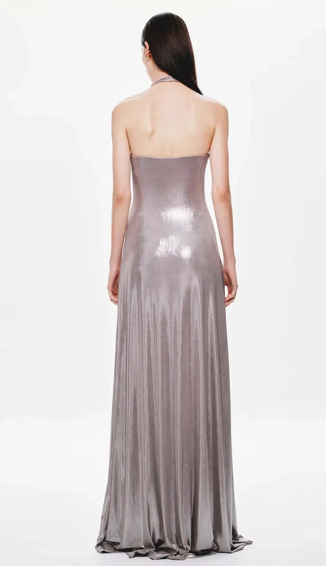 MISHA JENNIFER CUPRO FOIL JERSEY MAXI DRESS SIZE 8 for rent on The Volte - main image