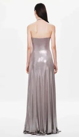 MISHA JENNIFER CUPRO FOIL JERSEY MAXI DRESS SIZE 8 for rent on The Volte - image 2