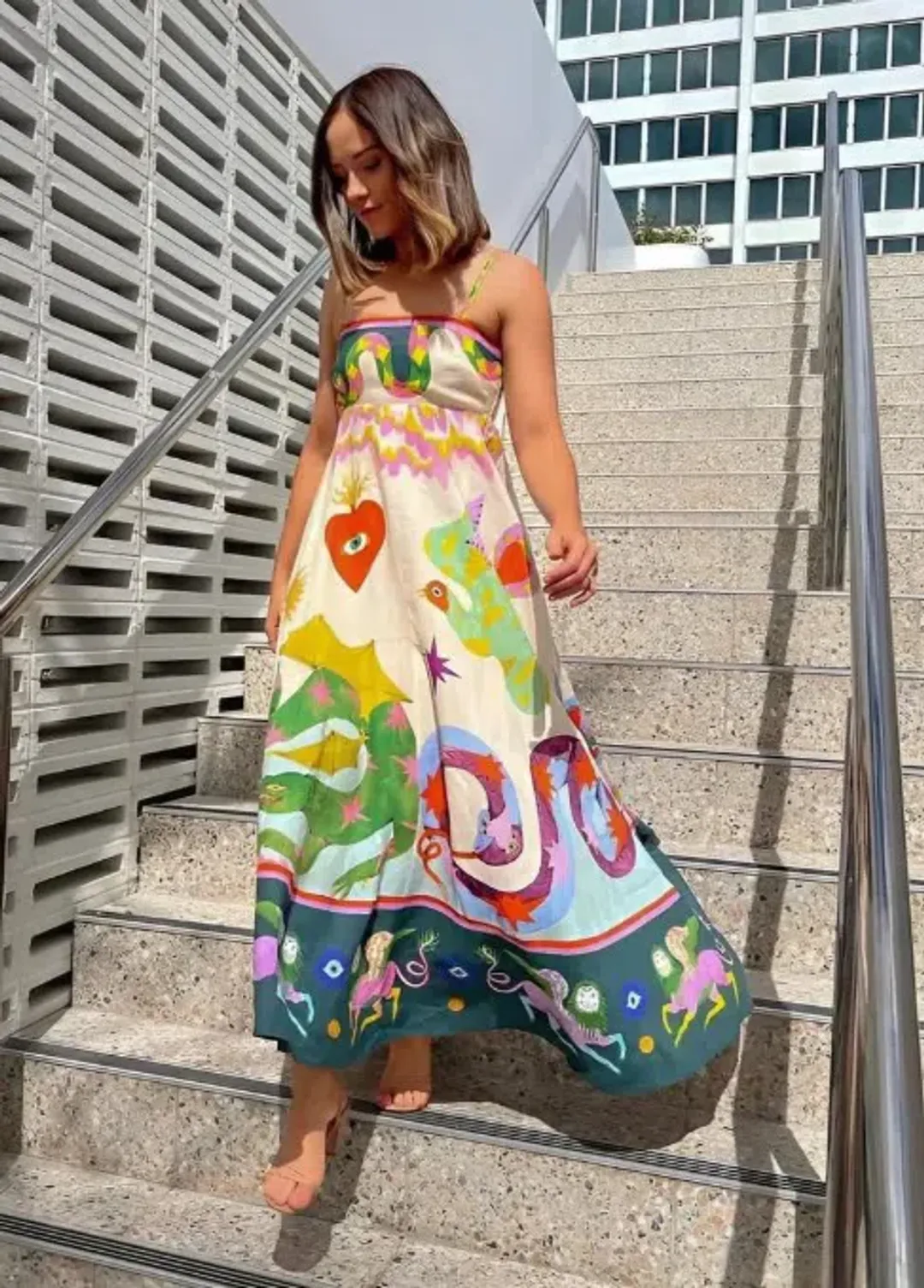 Alemais Seeker Sun Dress Print Size 10 for rent on The Volte - main image