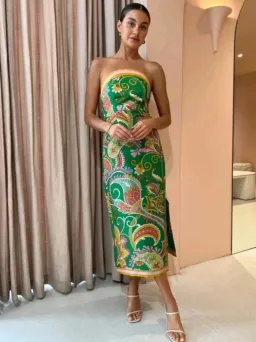 Alemais Marion Bodice Midi Dress in Print Size 8 for rent on The Volte - image 1