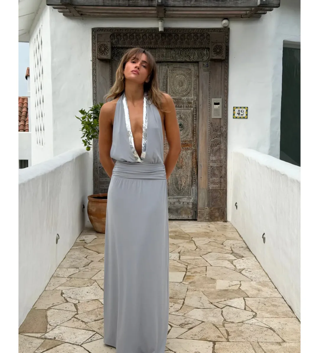Setaye Wunulla Maxi Dress Grey Size 8 for rent on The Volte - main image