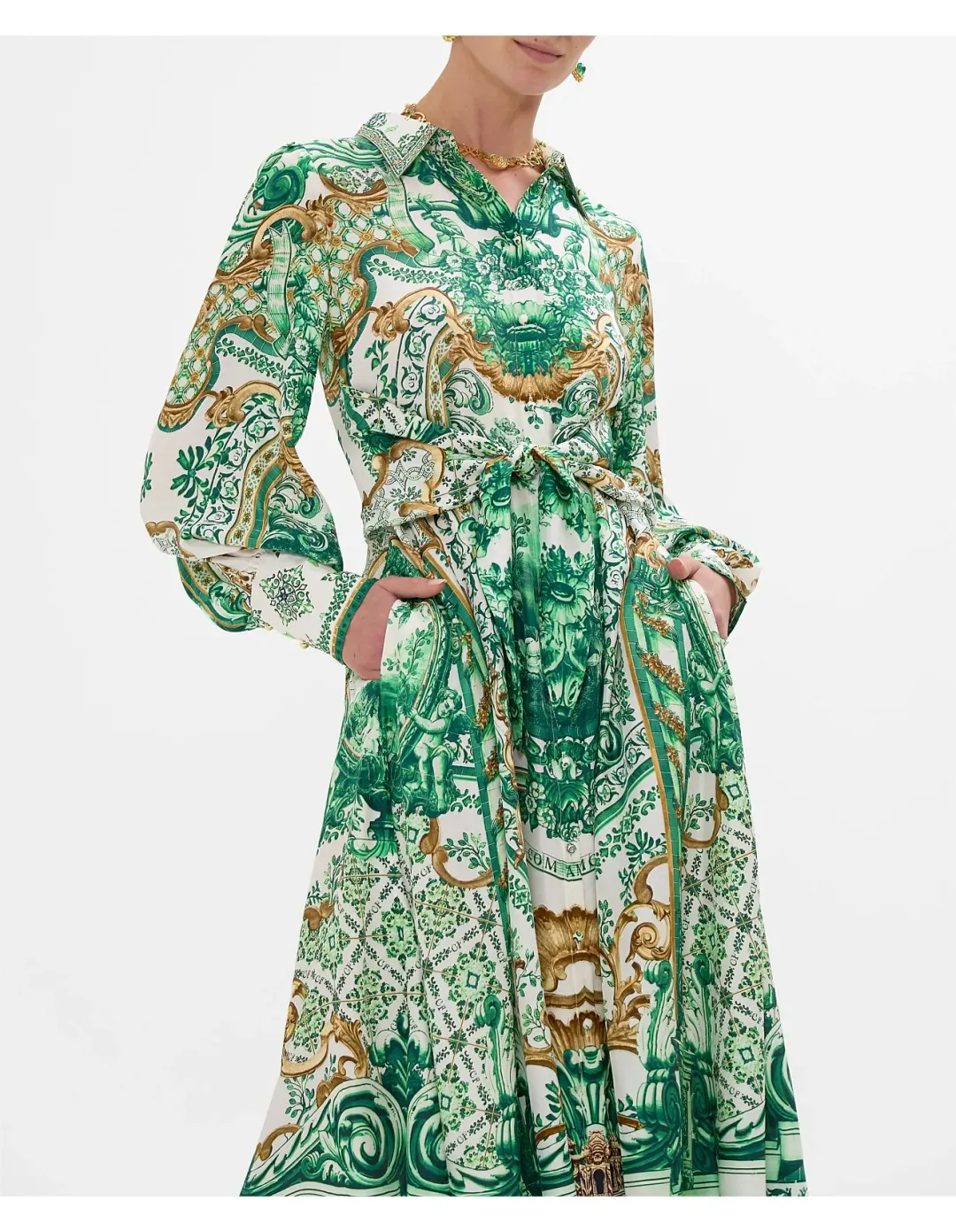 Camilla Waist Tie Shirt Dress XXS Corridor Of Calm for rent on The Volte - main image