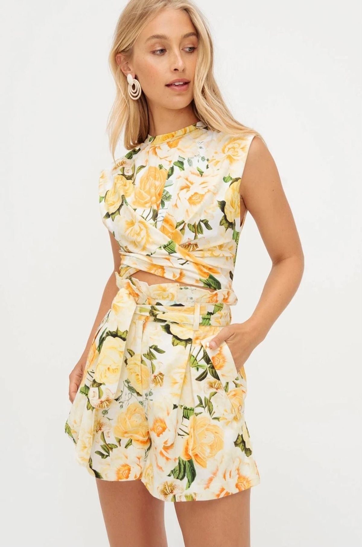 Izabel Floral Tee and Shorts for rent on The Volte - main image