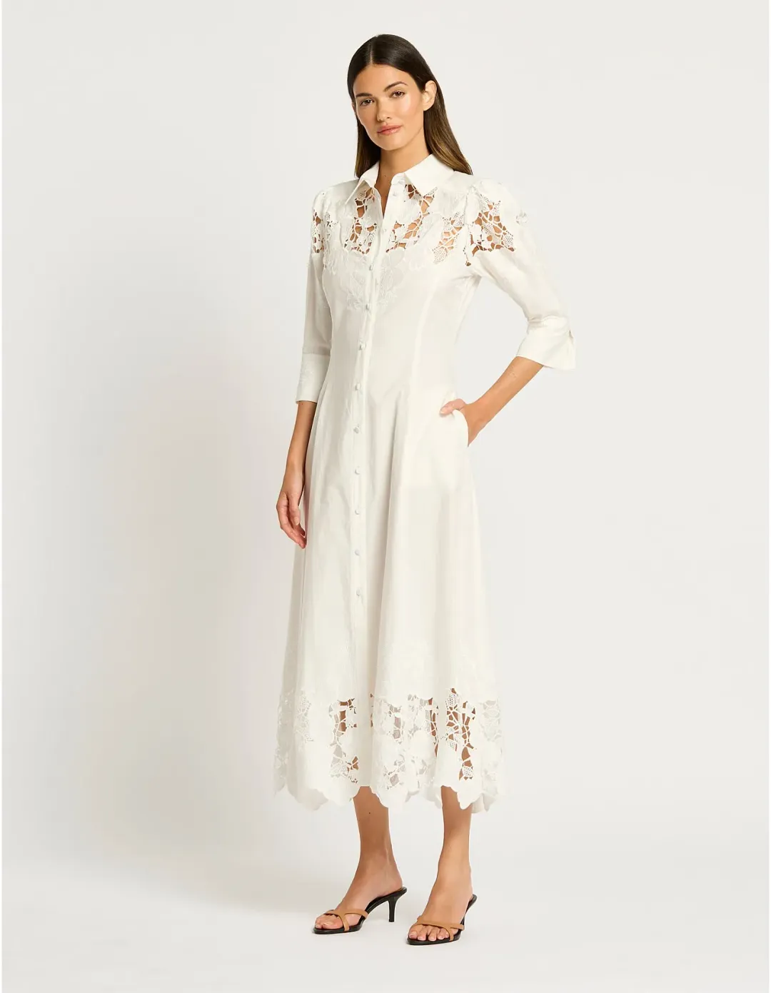Moss & Spy Lyla Shirt Dress Size 16 AU White for rent on The Volte - main image