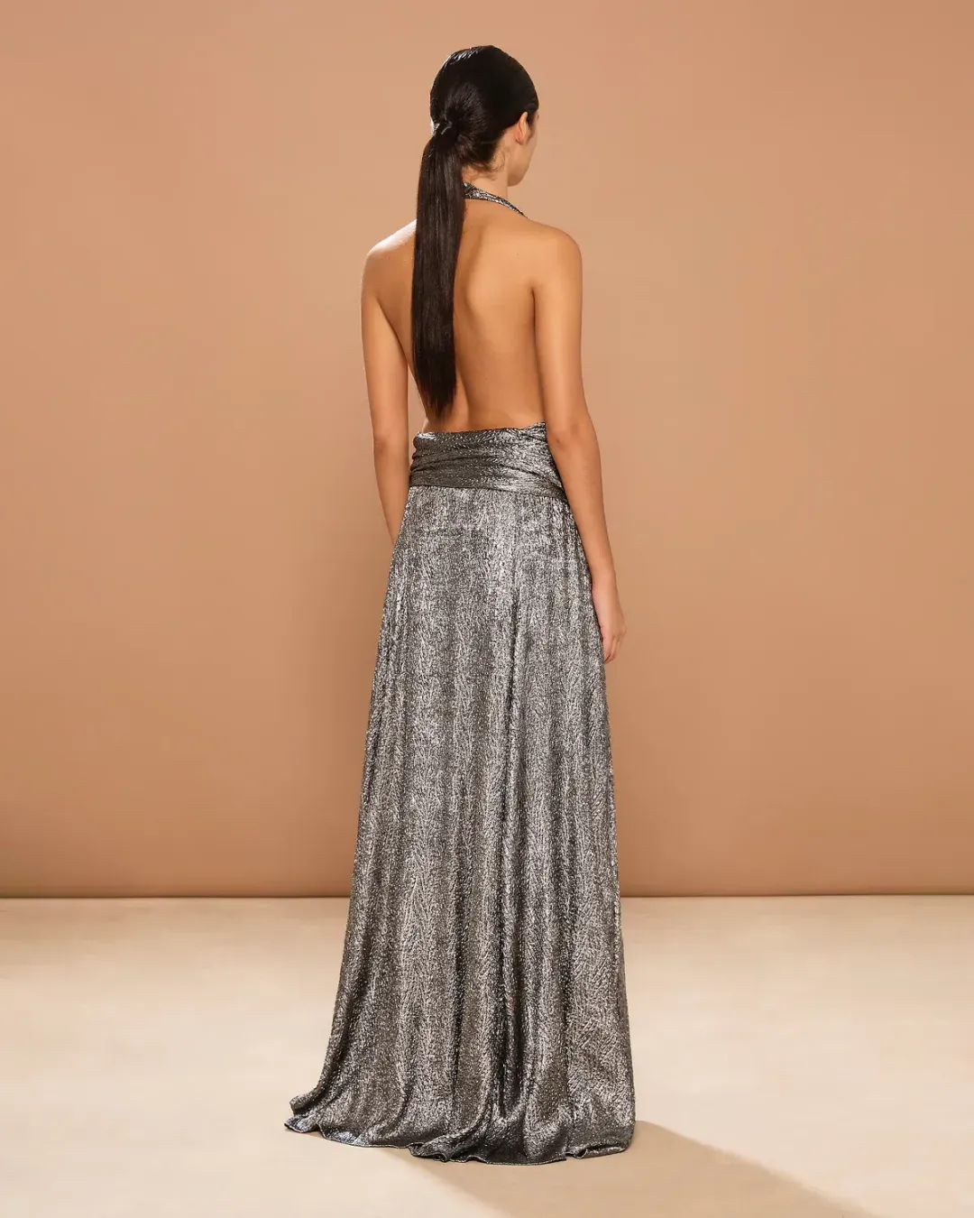 🖤 BRAND NEW - Sonya Moda Zephyr Gown in Silver Grey -Size 8 🖤 Formal Maxi Dress  for rent on The Volte - main image