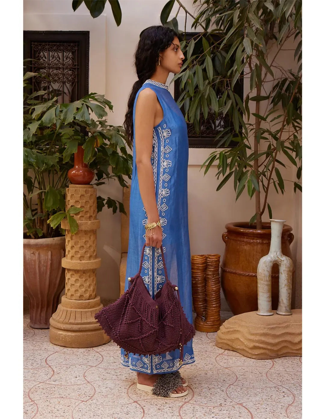 ALEMAIS Yasmeen bead-embellishment midi dress for rent on The Volte - main image
