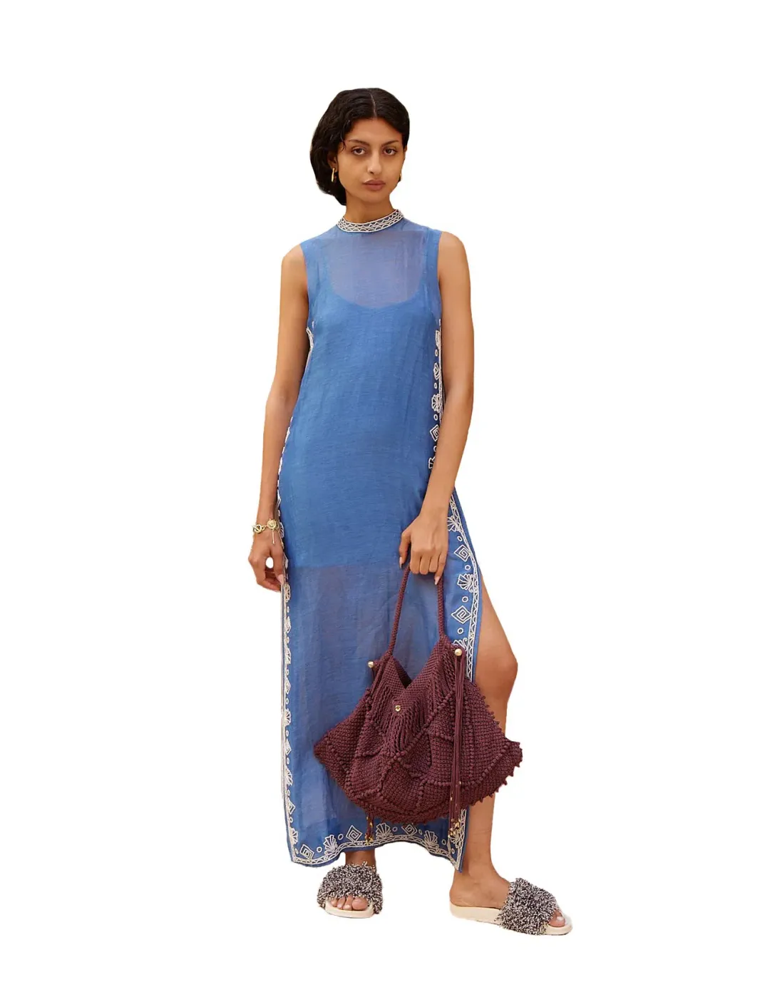 ALEMAIS Yasmeen bead-embellishment midi dress for rent on The Volte - main image