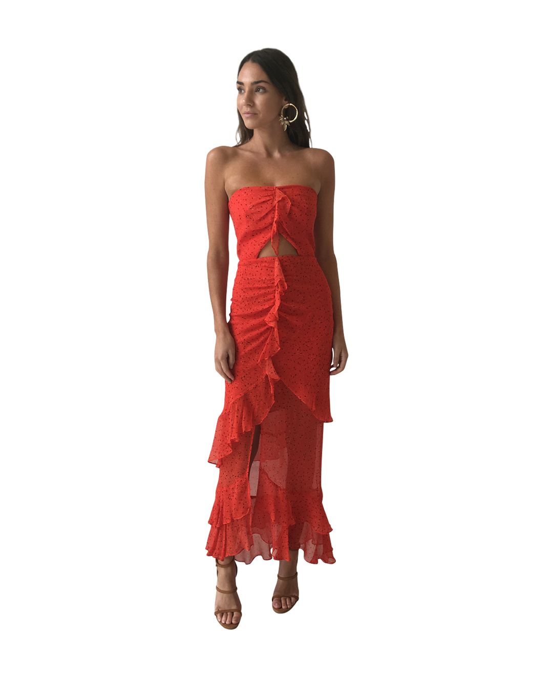 Bec & Bridge French Kiss Red Maxi Dress Size 8 for rent on The Volte - main image