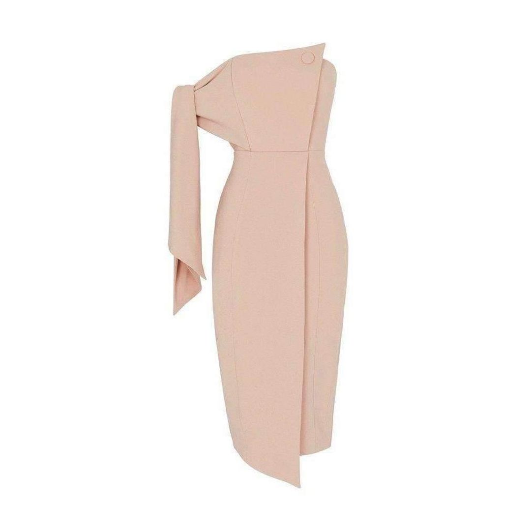 Misha Romi Structured Midi Dress Pink Size 8/S for rent on The Volte - main image