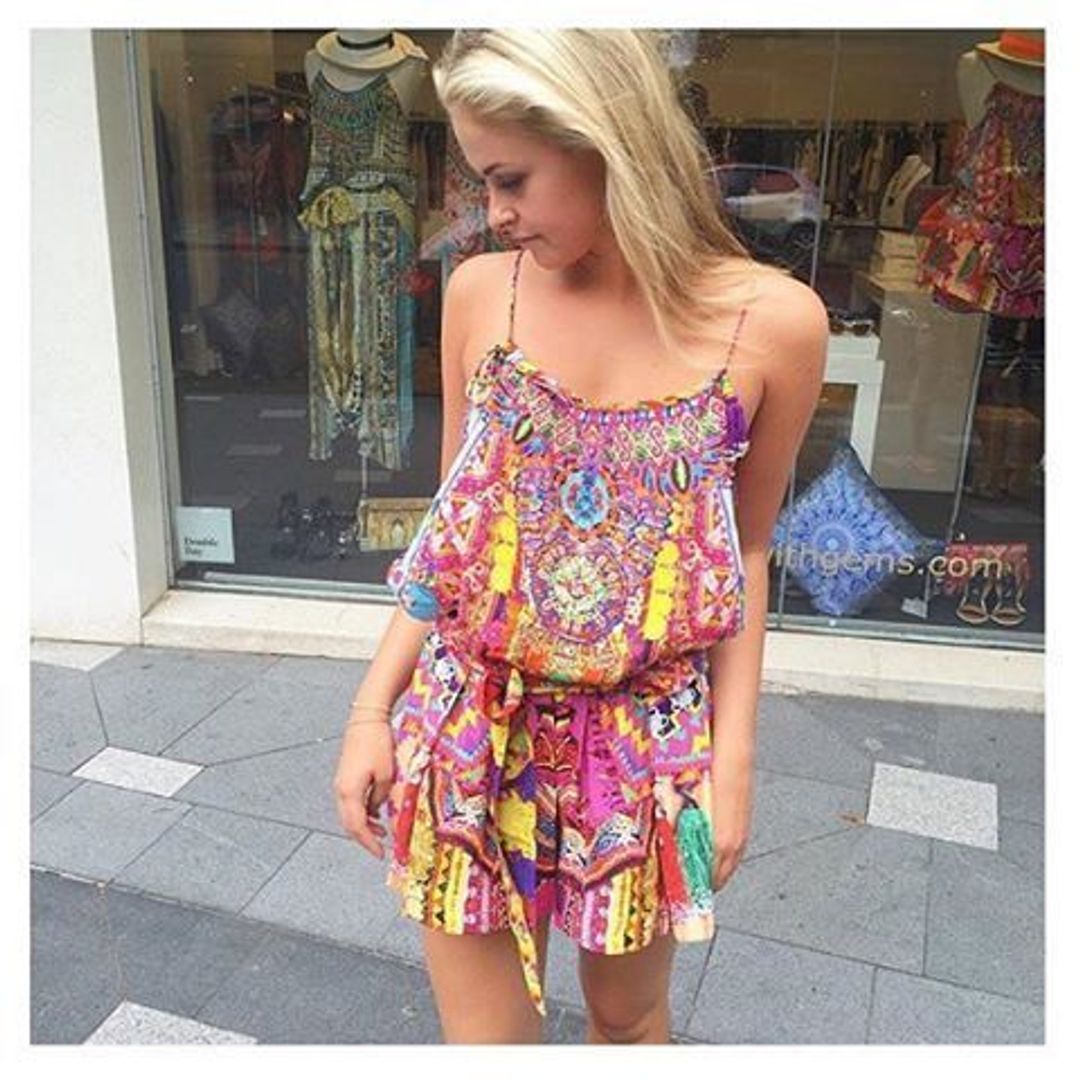 CAMILLA | Child's Play Shoestring Pink Print Playsuit | Size 8 SOLD OUT for rent on The Volte - main image