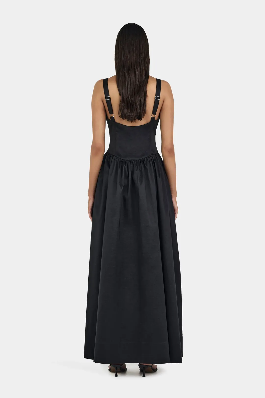 HANSEN + GRETEL Cami Taffeta Gown Black for rent on The Volte - main image