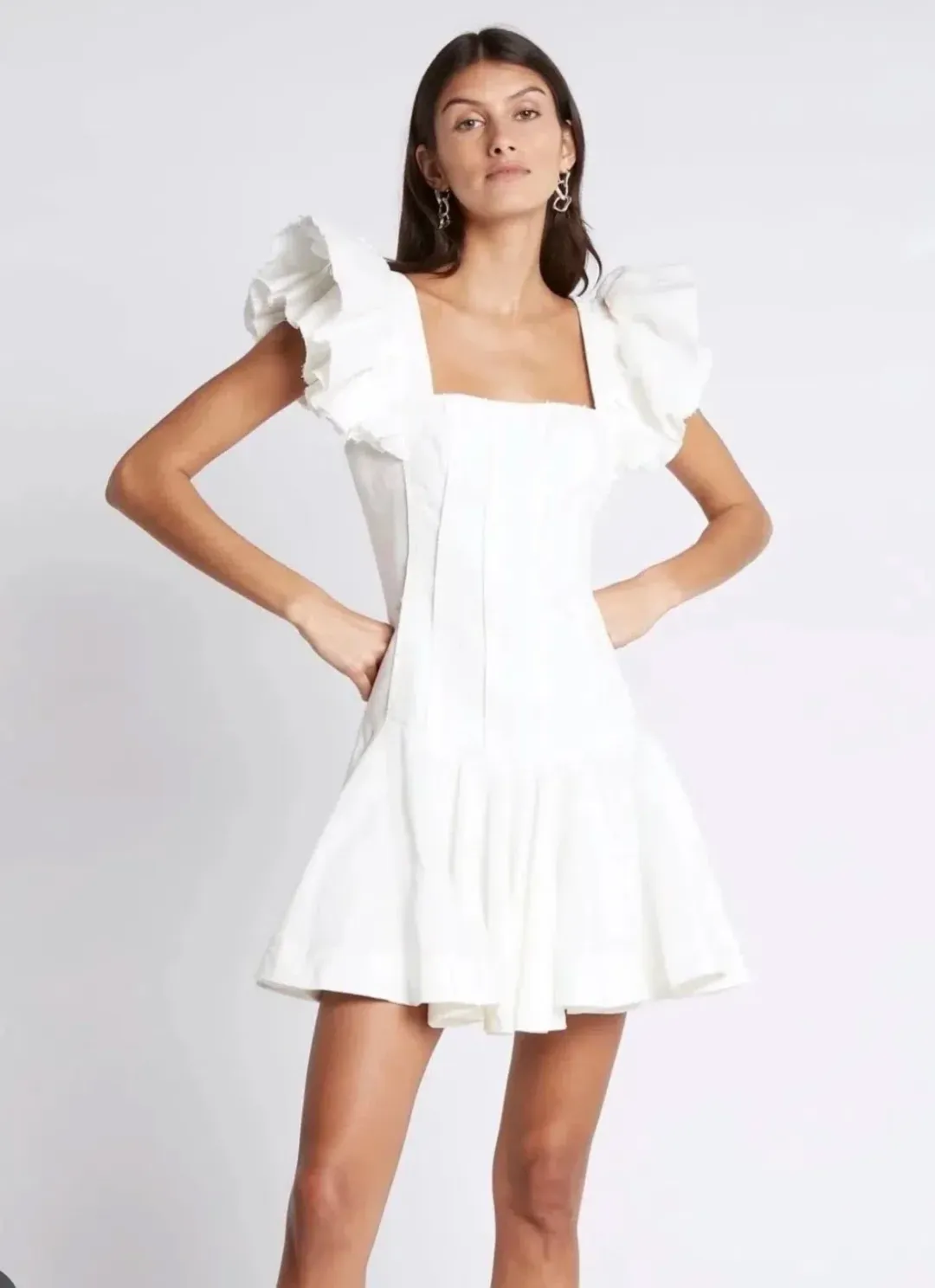 Aje breathless frill mini dress for rent on The Volte - main image