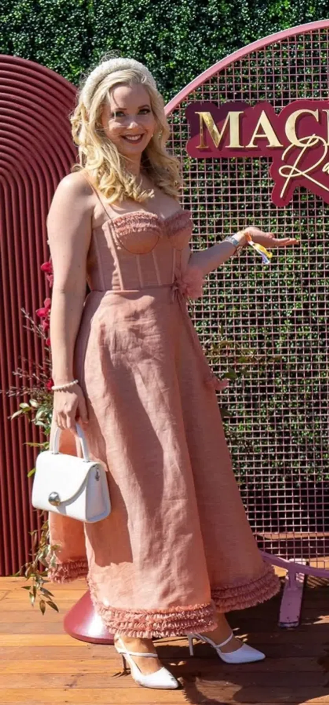 Zimmerman LUNA RUFFLE MIDI Peony DRESS for rent on The Volte - main image