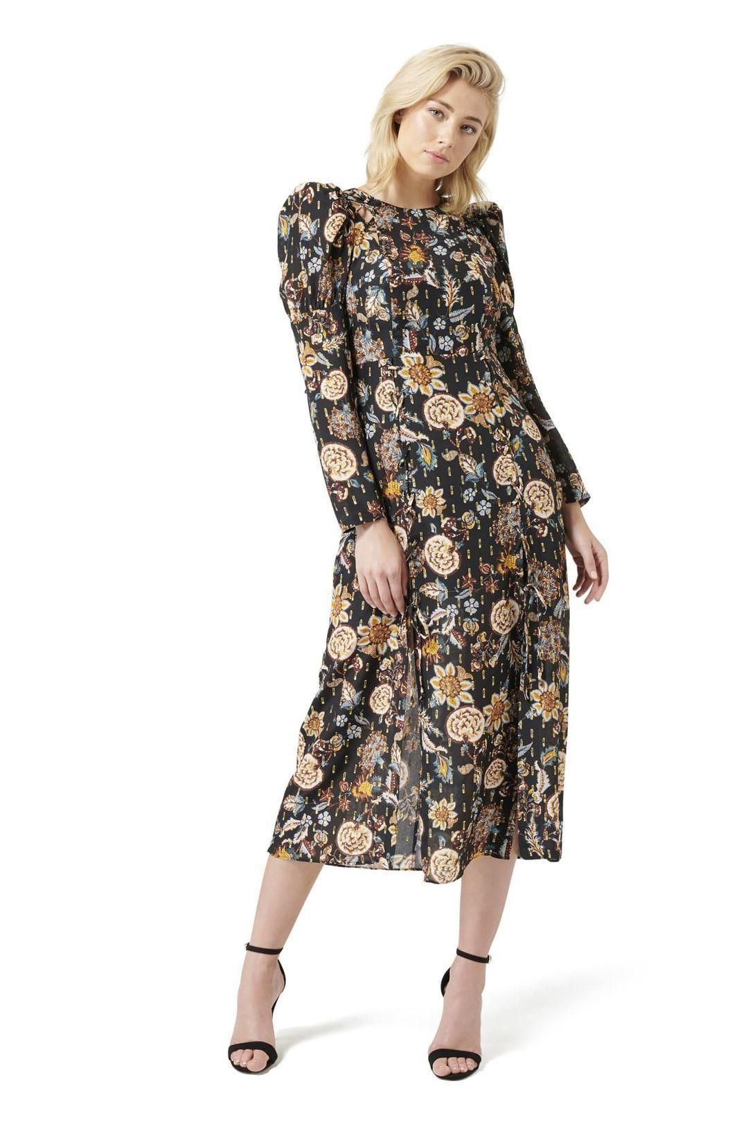 Thurley Valentina Gold Dobby Dress Size 6 for rent on The Volte - main image