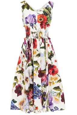 Dolce & Gabbana Shirred Cotton Poplin Midi Dress Print Size 10 for rent on The Volte - image 3
