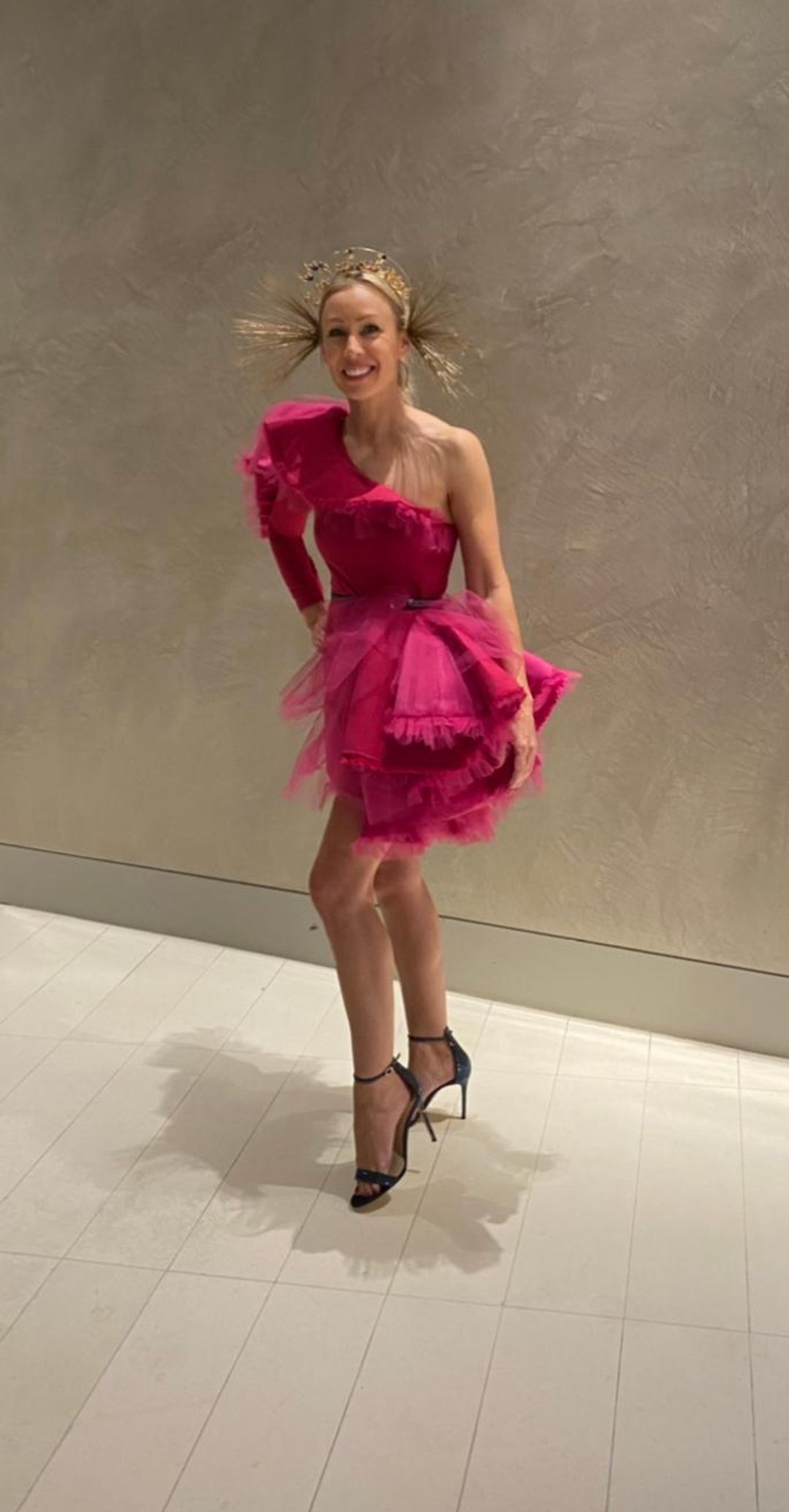 Steph Audino Couture Perth designer fuchsia pink cocktail dress school ball gown size 8-10 for rent on The Volte - main image