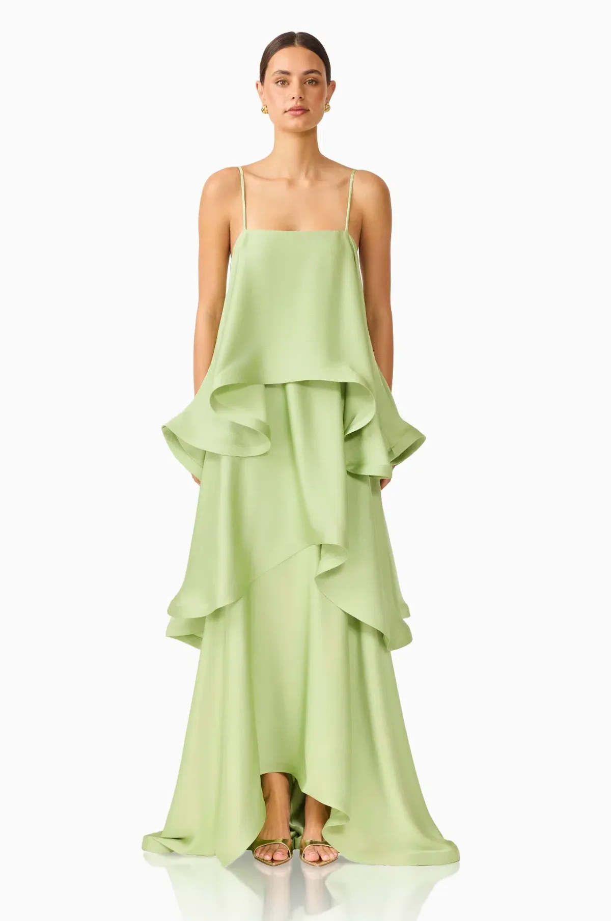 Tilly Tiered Maxi Dress in Green / S for rent on The Volte - main image