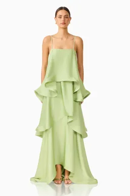 Tilly Tiered Maxi Dress in Green / S for rent on The Volte - image 1