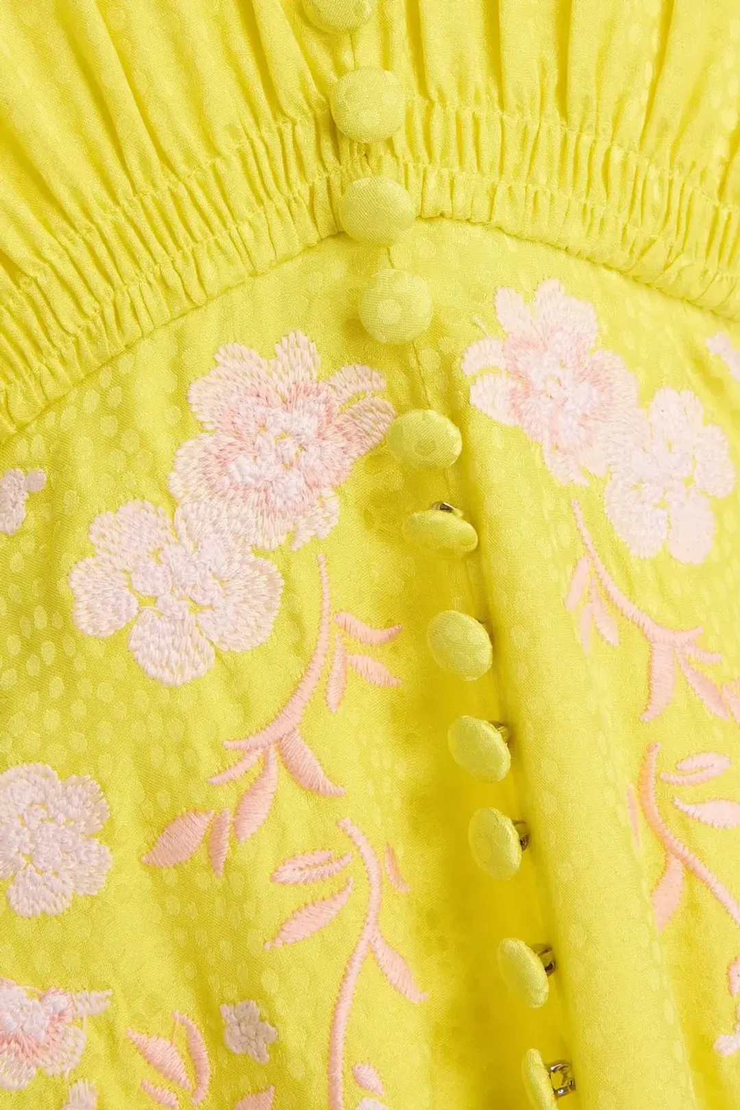 Saloni Yellow Lea Embroidered Silk Dress Size 8 for rent on The Volte - main image