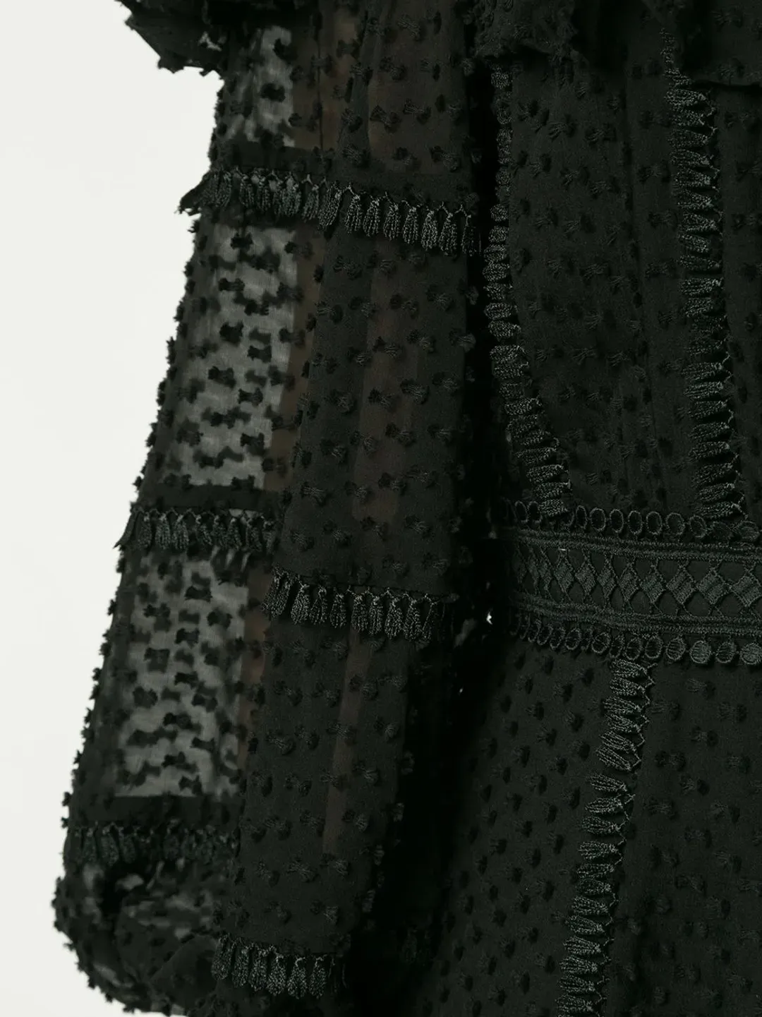 Rachel Gilbert Ollie black silk & cotton mini dress with puff sleeves Size 8 for rent on The Volte - main image
