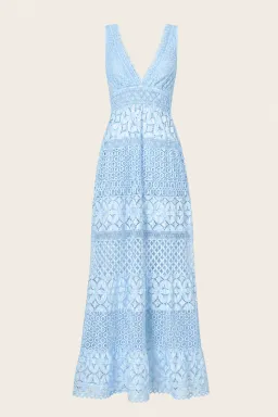Temptation Positano lace blue eyelet dress Size S for rent on The Volte - image 2