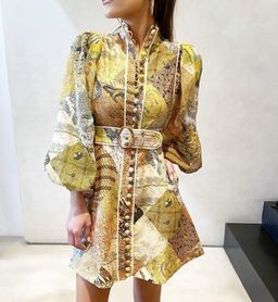 Zimmermann Brightside Belted Linen Mini Dress Print Size 8 for rent on The Volte - image 3