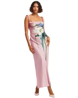 Leo Lin Valentina Maxi Dress Bouquet Print Pastel Pink Size 12 for rent on The Volte - image 1