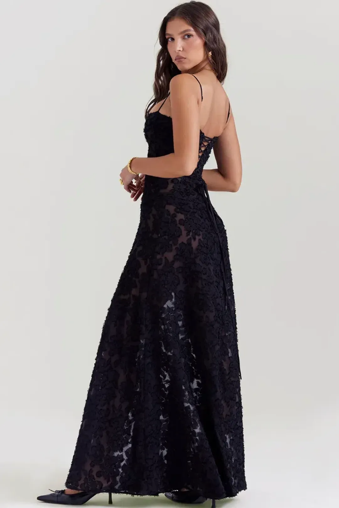 House of CB Seren Dress in Black, Size XS for rent on The Volte - main image