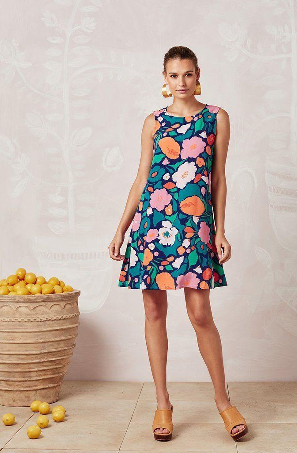 Sleeveless Tina Marigold Dress for rent on The Volte - main image