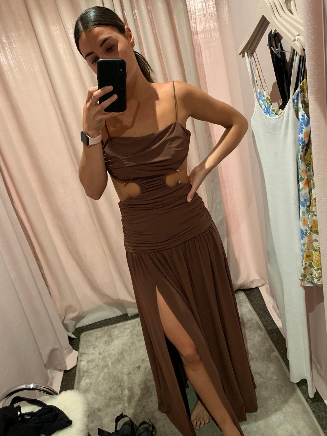 Bec & Bridge Minx Midi Dress Copper Size 8  for rent on The Volte - main image