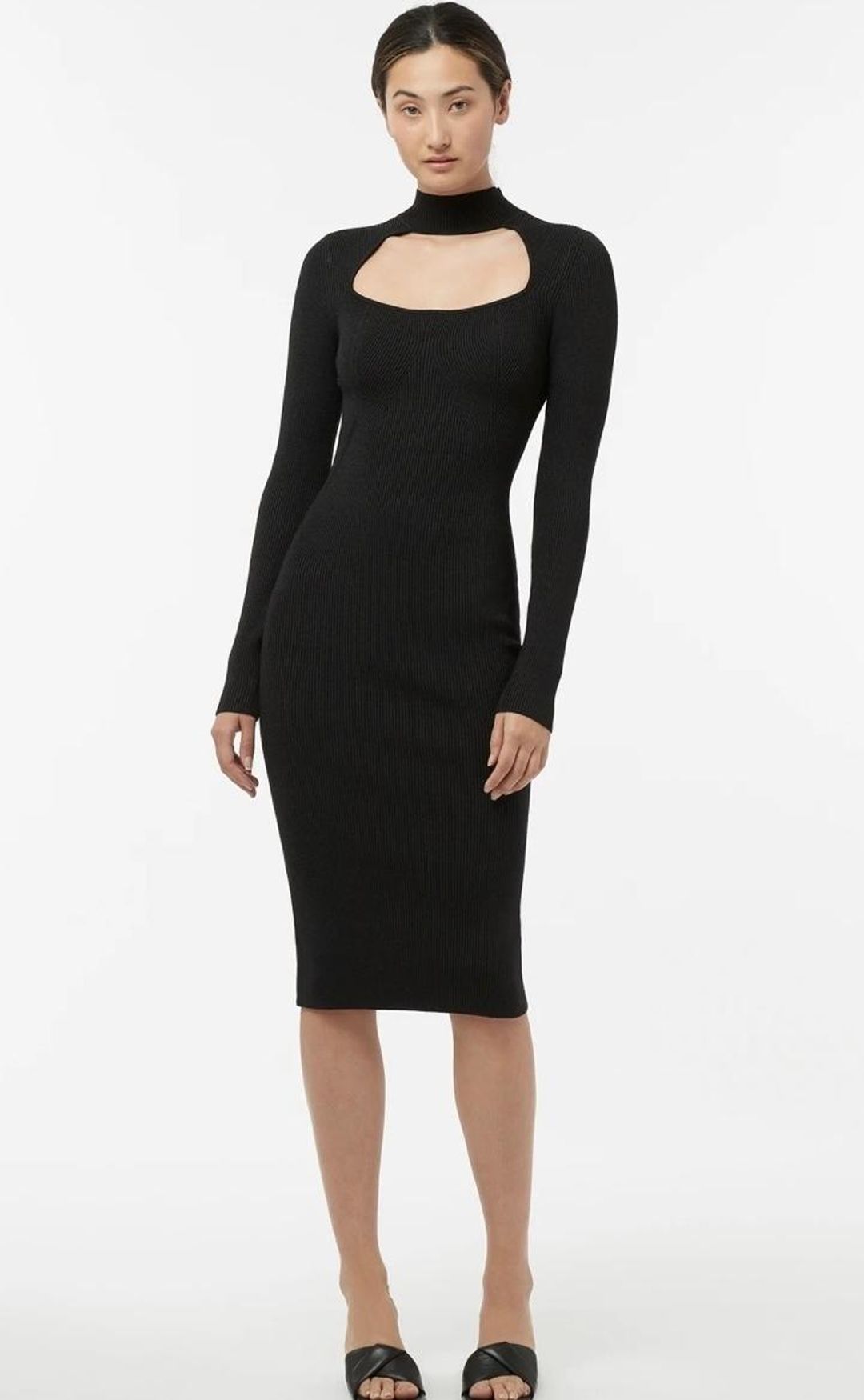 Manning Cartel Virtual Dimensions Knit Midi Dress in Black size S for rent on The Volte - main image