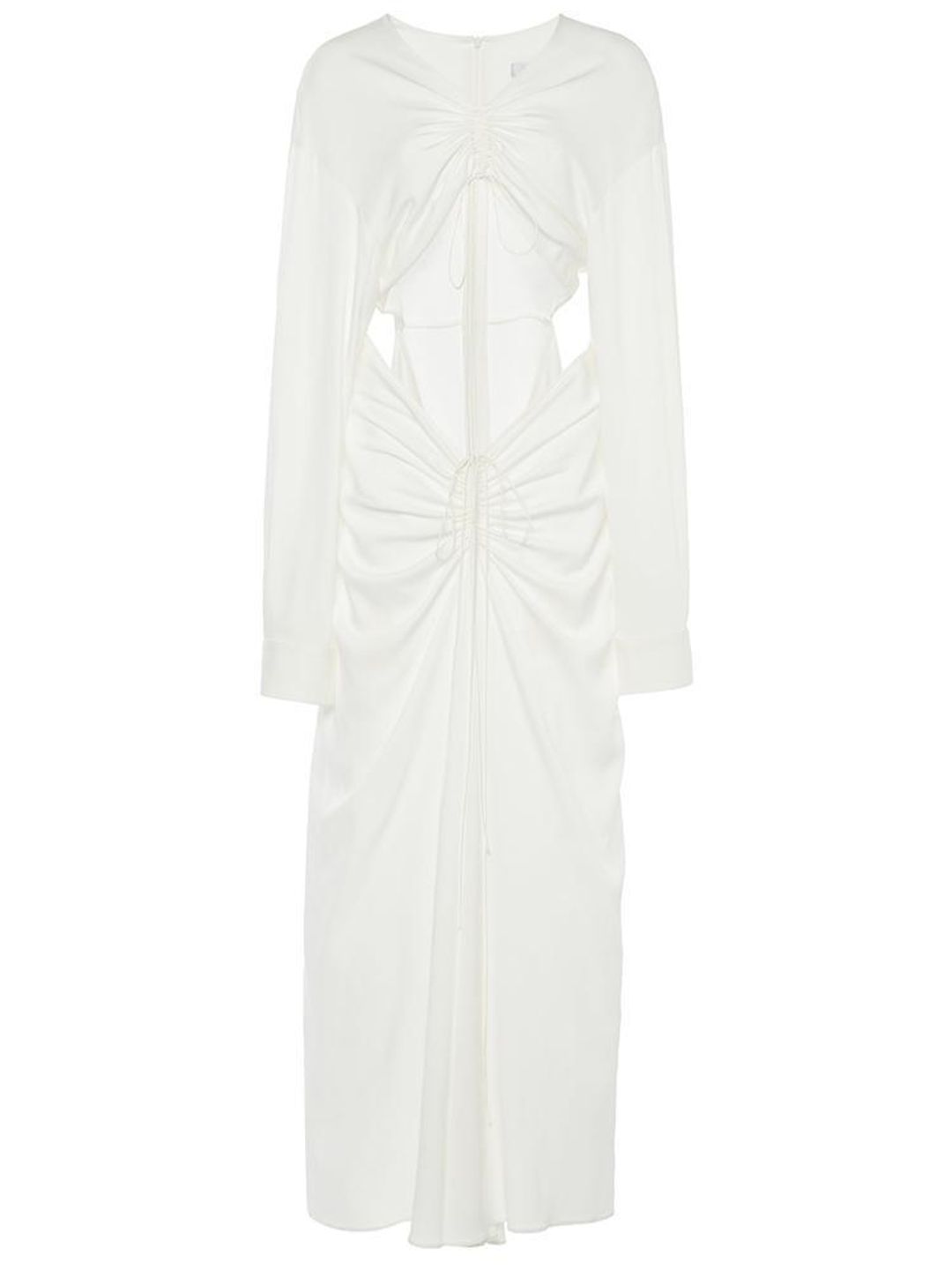 Christopher Esber Ruched Disconnect Shirt Dress White Size 6 for rent on The Volte - main image