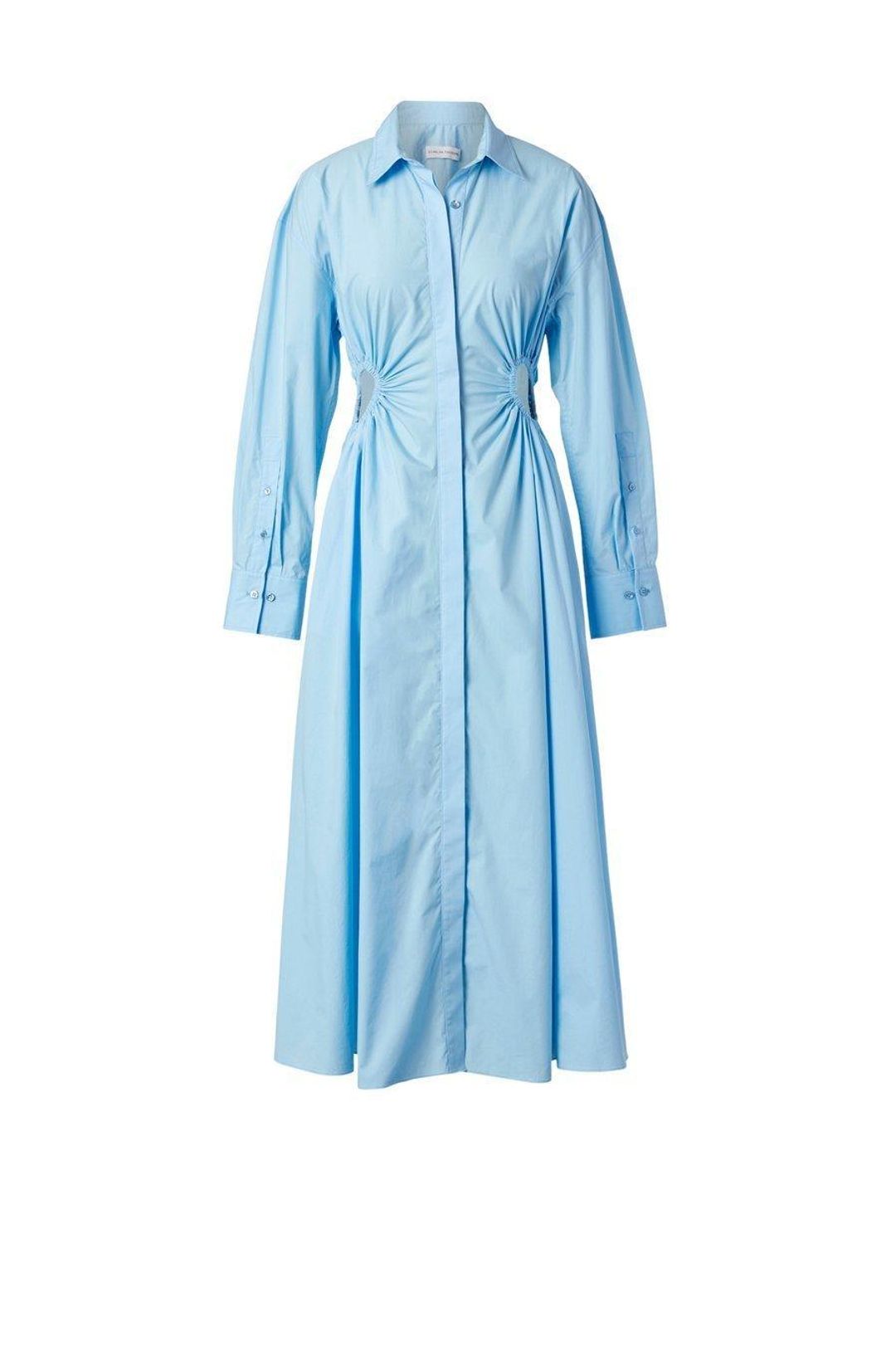 Scanlan Theodore Cut Out Shirt Dress Blue Size 8  for rent on The Volte - main image