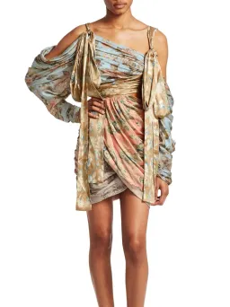 Zimmermann Unbridled Elixir Silk Mini Dress Nude Blush Print Size 6 for rent on The Volte - image 2